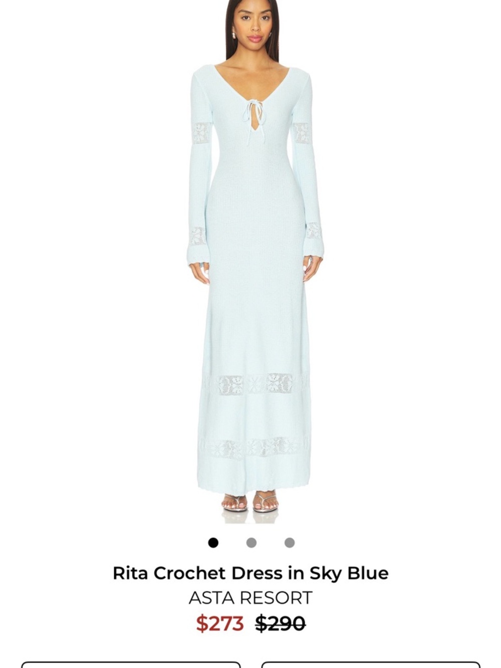 Sky Blue Crochet Maxi Dress Baby Shower